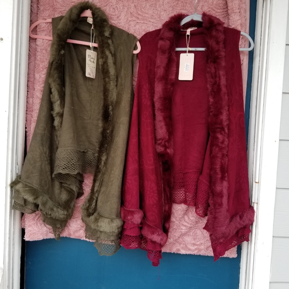 NWT Burgundy Pretty Angel Swing Vest